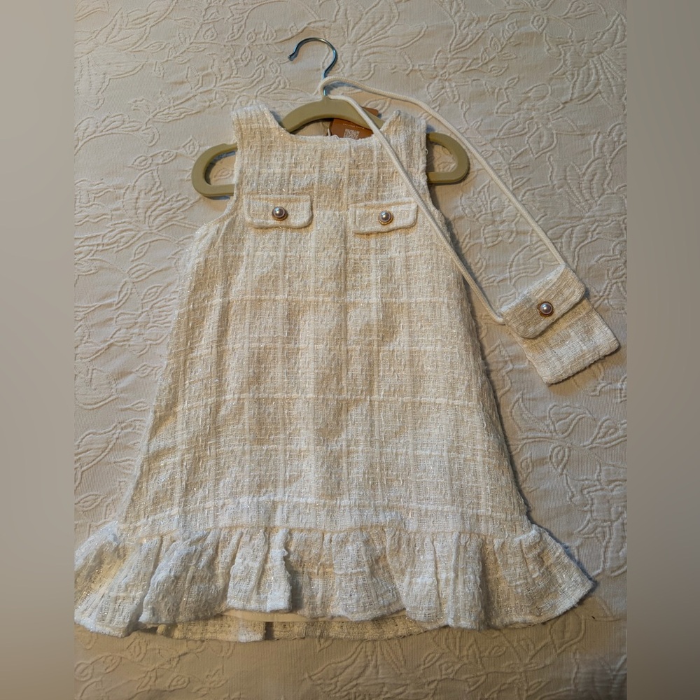 Cozy Cub 2-3T Cream Sleeveless Dress with Matching Purse NWT